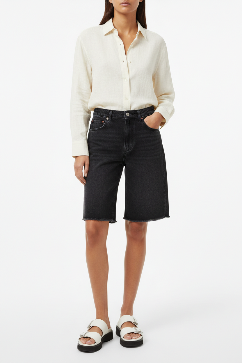 Denim Jorts - Black