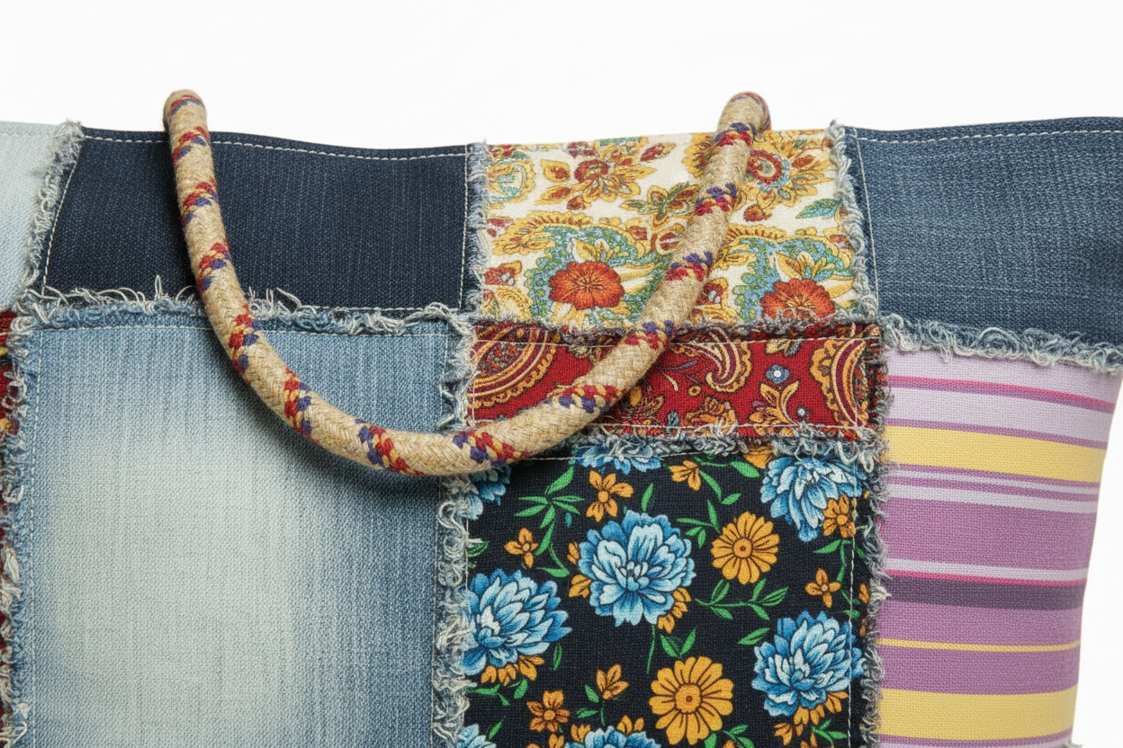 Patchwork Denim Bag - Detail