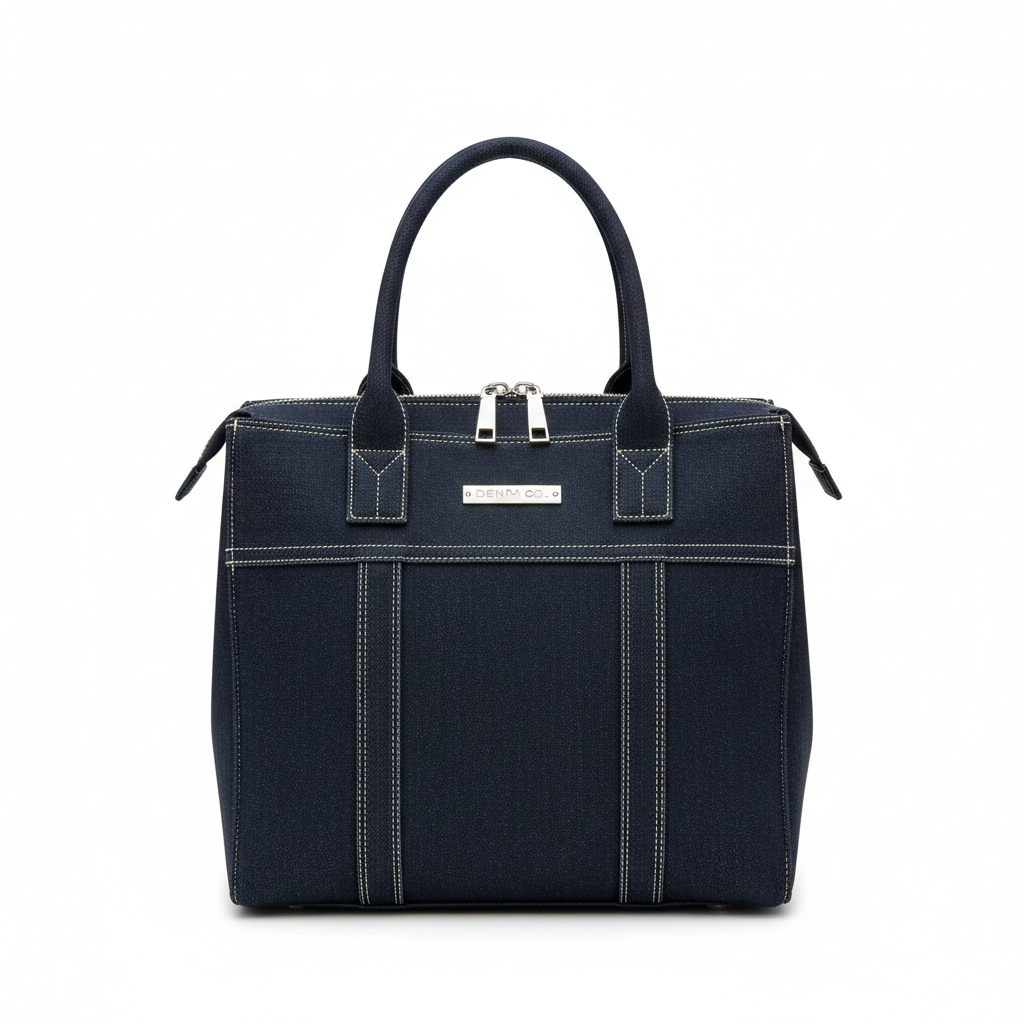 Structured Denim Bag - Front