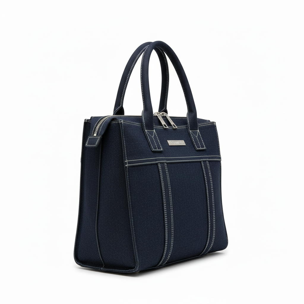 Structured Denim Bag - Side
